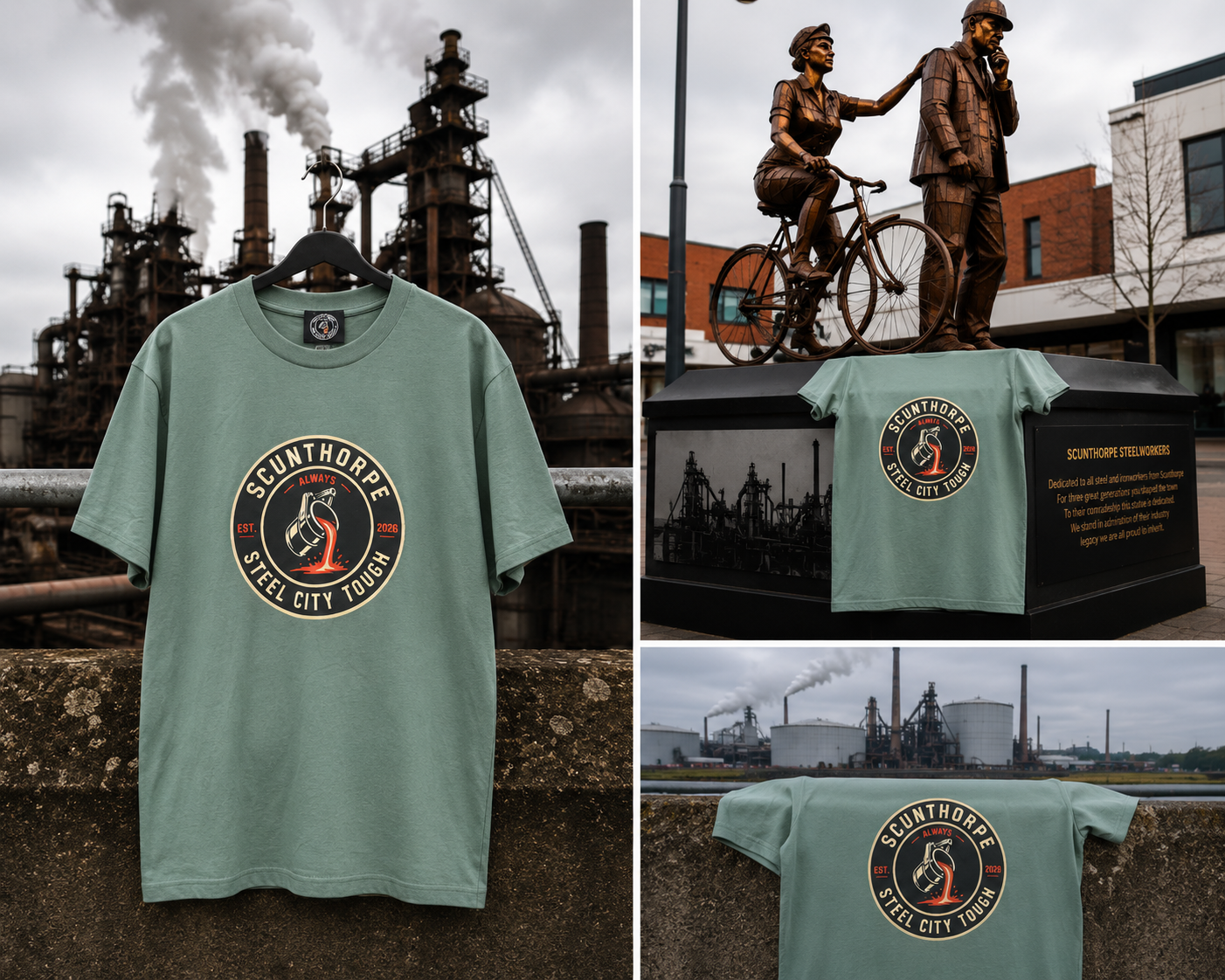 SCUNTHORPE ORIGIN T-SHIRT.100% PREMIUM ORGANIC COTTON.