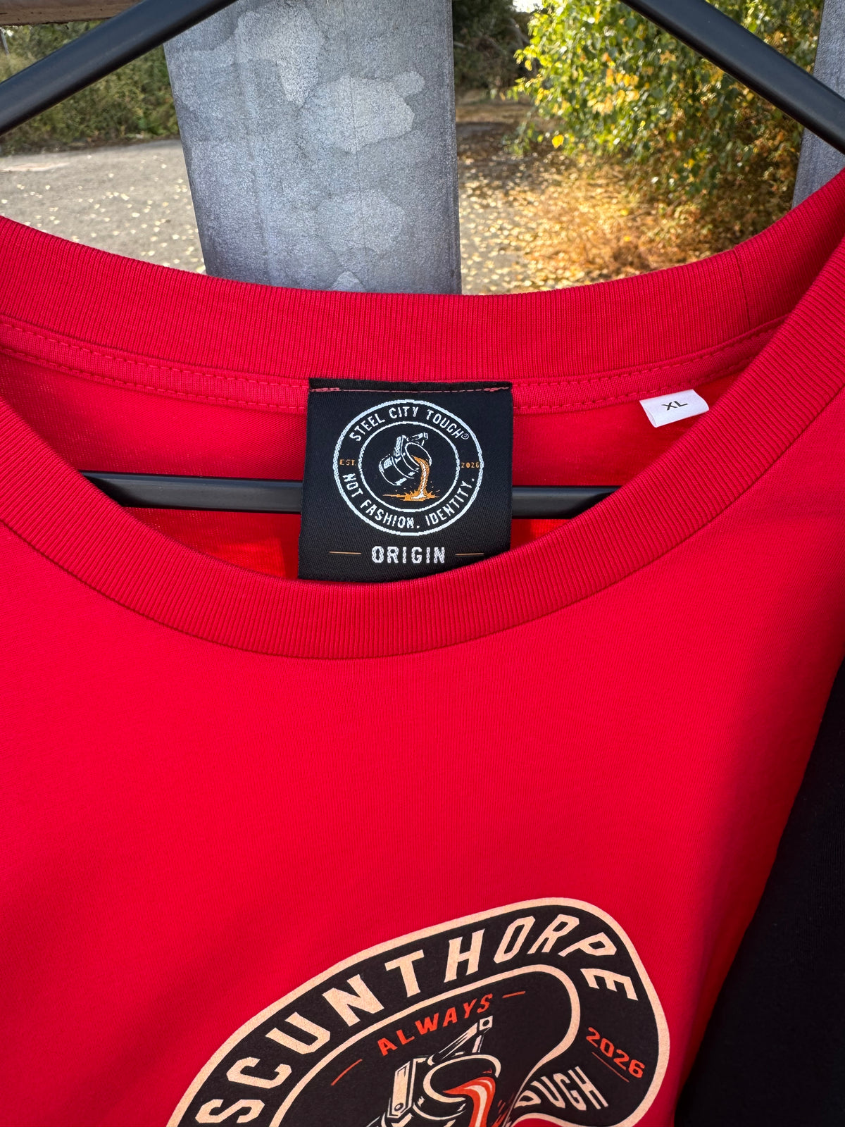 SCUNTHORPE ORIGIN T-SHIRT.100% PREMIUM ORGANIC COTTON.