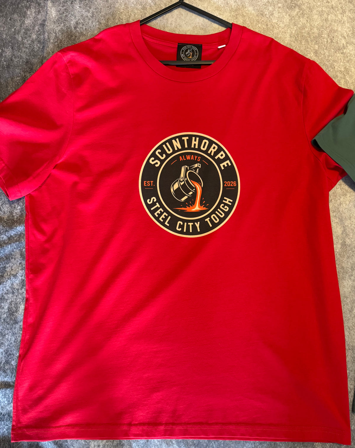 SCUNTHORPE ORIGIN T-SHIRT.100% PREMIUM ORGANIC COTTON.