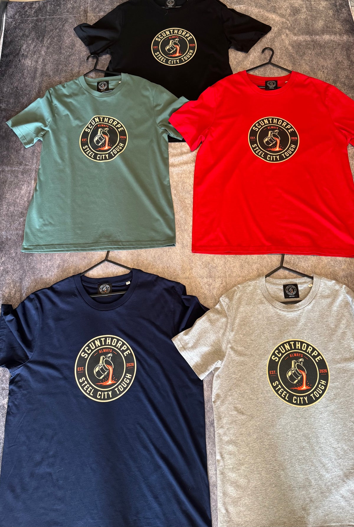 SCUNTHORPE ORIGIN T-SHIRT.100% PREMIUM ORGANIC COTTON.